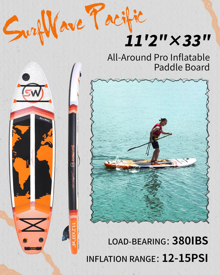 Aufblasbares Pro-SUP-Board, Stand-Up-Paddle-Board, 11 Fuß, aufblasbares Allround-Stand-Up-Paddle-Board – Militärqualität für Surfen und Expeditionen, inklusive Carbon-Paddel und Pro-Pumpe