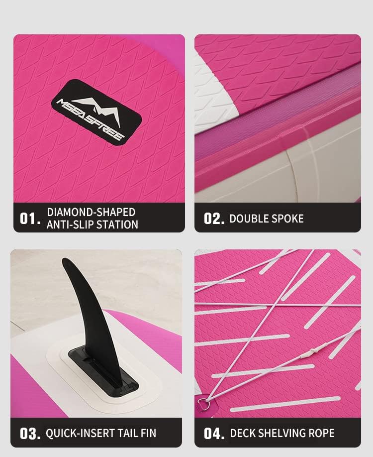 11ft Premium Inflatable Stand Up Paddle Board, red Yoga Board with Durable SUP Accessories&Carry Bag Waterproof Bag, Leash | Wide Stance, Surf Control, Non-Slip Deck, Leash, Paddle and Pump for Youth & Adult (Copy)