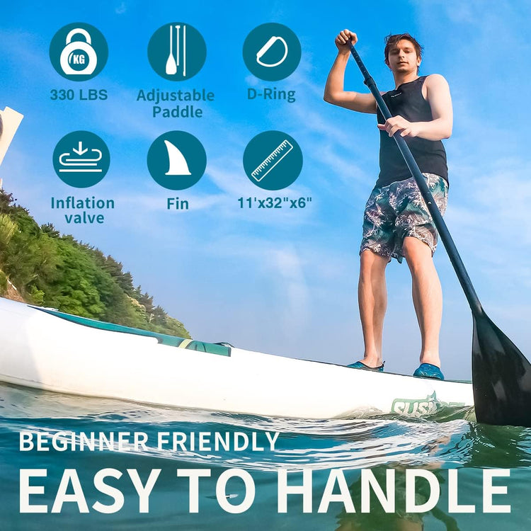 Susiebay Leaf sup board, black inflatable paddle board