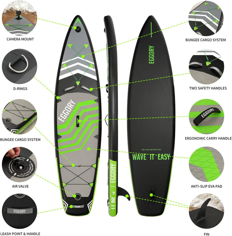 Stand Up Paddling Board Set Inflatable 335 cm 150 kg Foot Lead, Pump, Paddle, Bag & Accessories