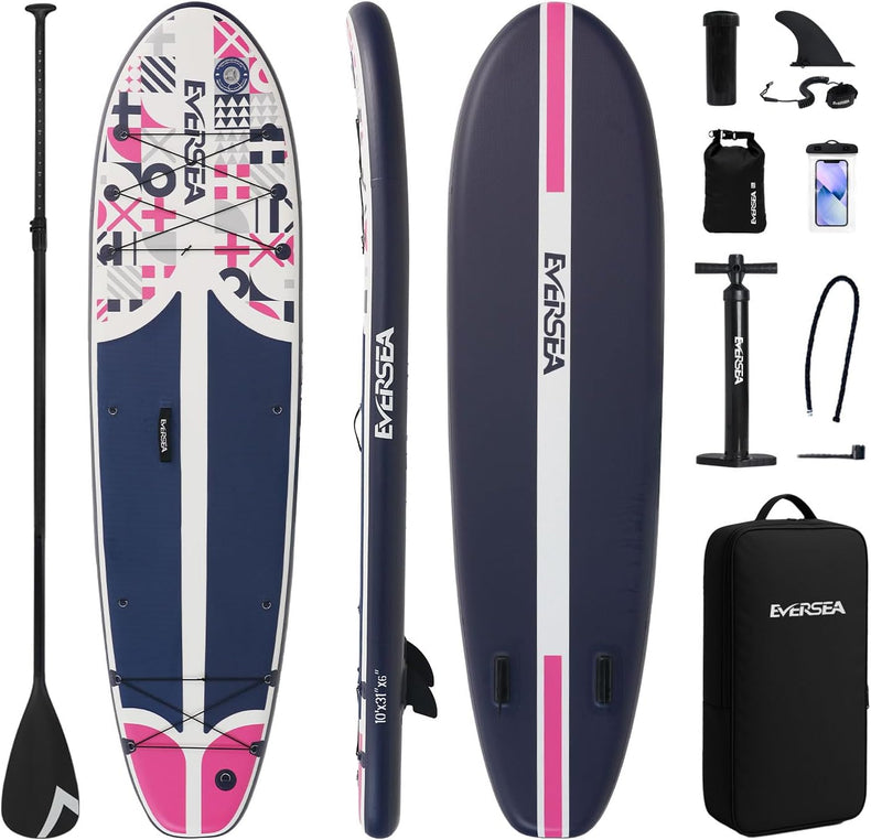 Inflatable Stand-Up Paddle Boards – Available 32"/33"/34" Widths Inflatable Paddle Board with SUP Accessories, Camera Mount, Basic All-Around SUP Board for All Skill Levels, Up to 450lbs