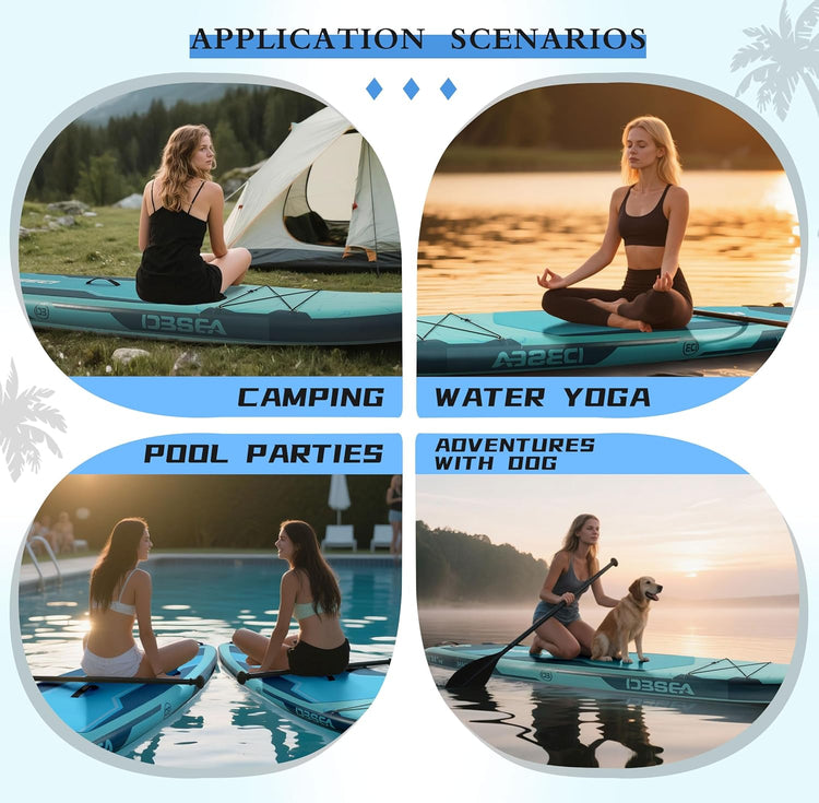 SUP Board ,11' Inflatable SUP Board, Wide  SUP with Adj Paddle,  Ideal for Beginners& Pros, Yoga board, Fishing board