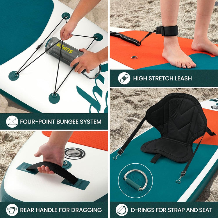 Pro Inflatable Stand Up Paddle Board with Sup Board Accessories, Durable, Lightweight,Wide Stable Design,Wide Non-Slip Deck, Non-Slip Comfort Deck Pink Paddle Board for Women & Girls