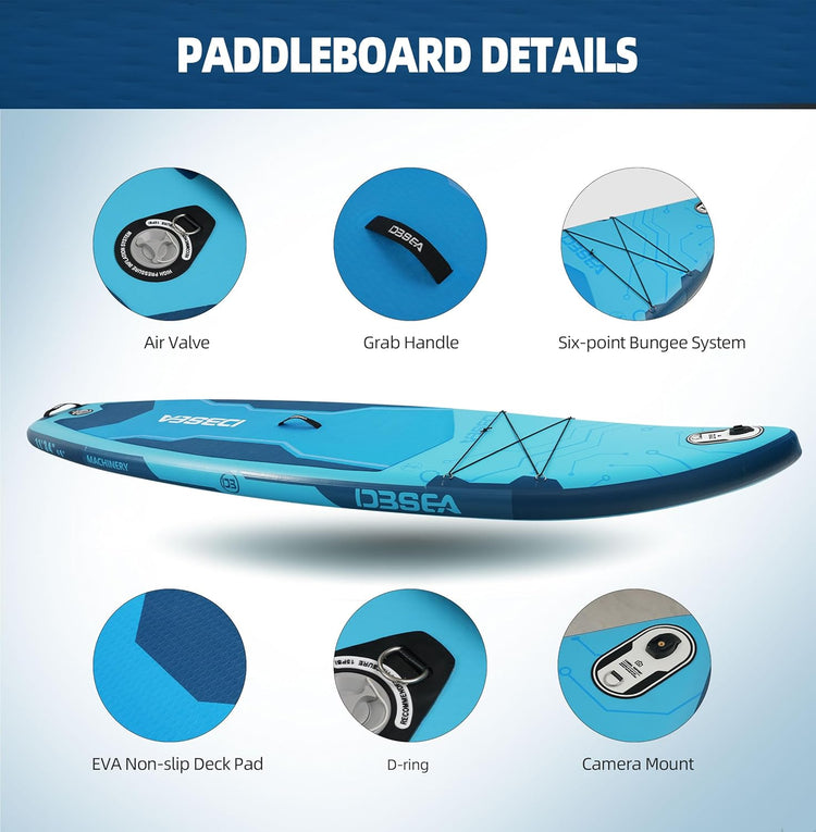 SUP Board ,11' Inflatable SUP Board, Wide  SUP with Adj Paddle,  Ideal for Beginners& Pros, Yoga board, Fishing board