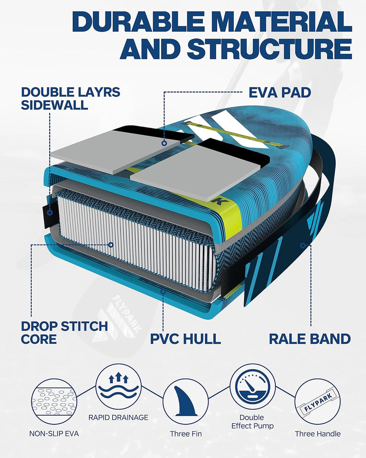 Extra Wide SUP board ,yellow line Inflatable paddle board