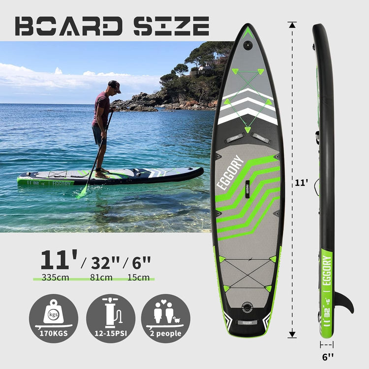 Stand Up Paddling Board Set Inflatable 335 cm 150 kg Foot Lead, Pump, Paddle, Bag & Accessories