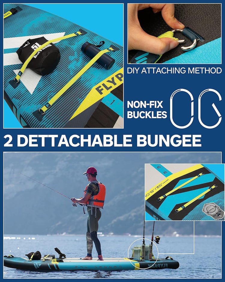 Extra Wide SUP board ,yellow line Inflatable paddle board