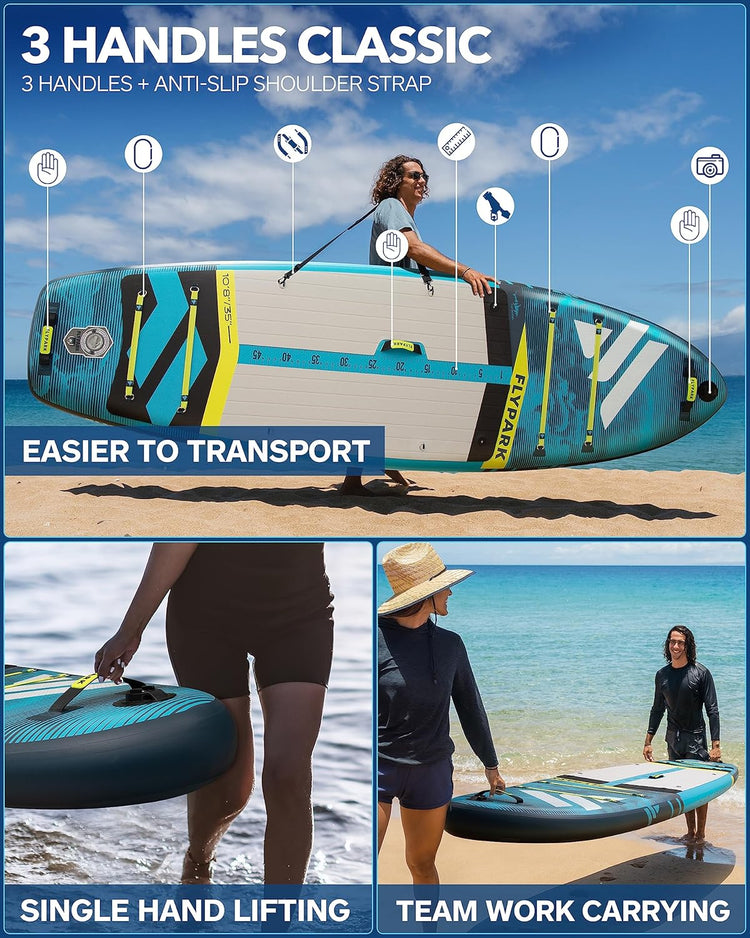 Extra Wide SUP board ,yellow line Inflatable paddle board