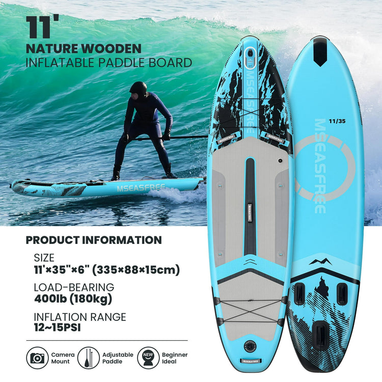11 ft Inflatable Paddle Board Stand up Paddle Board All-Purpose Fishing Board with Full SUP Accessories