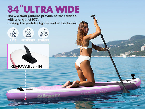 Eco-Friendly Purple SUP Board,stand up paddle board 10.6ft Recyclable inflatable Paddle Board - Zero-Waste Packaging & Ultra-Light Design for Travel & Yoga