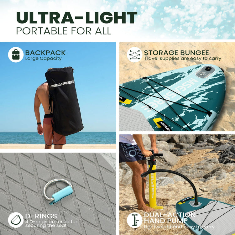 Inflatable Paddle Board All-Purpose Fishing Stand up Paddle Board with Full SUP Accessories