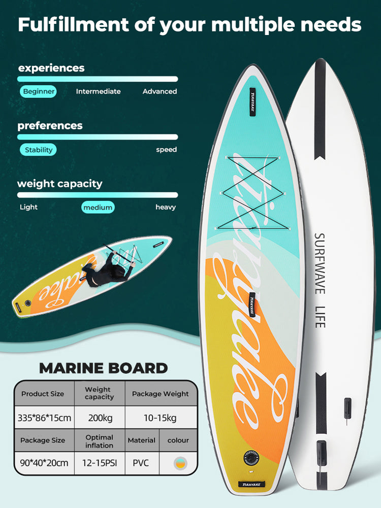 11' SUP Board,All-Around Pro paddle board,blue Giant Wave Paddle board ,standing up paddle board