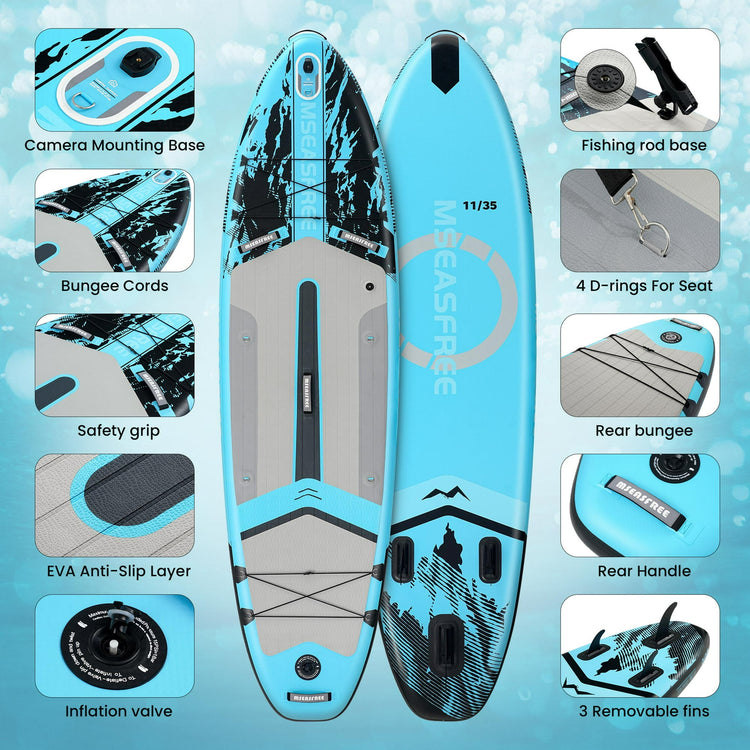 Deep Green Inflatable Stand Up Paddle Board – Durable SUP with Adjustable Paddle,Dual Action Pump, Carry Bag, Ankle Leash, Non-Slip EVA Deck – All Skill Levels