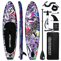 Inflatable Stand Up Paddle Board, Blow Up Paddle Board for Adults, 10ft Wide Stance Board, Sup Board with Sup Accessories, Non-Slip Deck, Adjustable Paddle, Travel Backpack