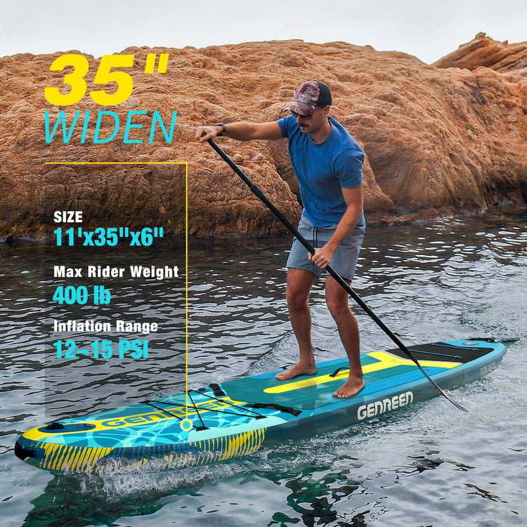 Inflatable Paddle Board 11"  with Full SUP Premium Accessories