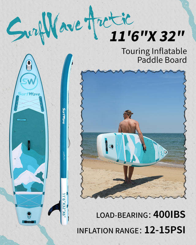 Touring SUP Board, inflatable paddle board 11‘6 Ultra-Light stand up Paddle Board for Long-Distance & Cold Water - Expedition-Grade with GPS Mount & Dry Bag