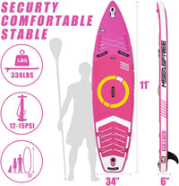 11ft Premium Inflatable Stand Up Paddle Board, red Yoga Board with Durable SUP Accessories&Carry Bag Waterproof Bag, Leash | Wide Stance, Surf Control, Non-Slip Deck, Leash, Paddle and Pump for Youth & Adult (Copy)