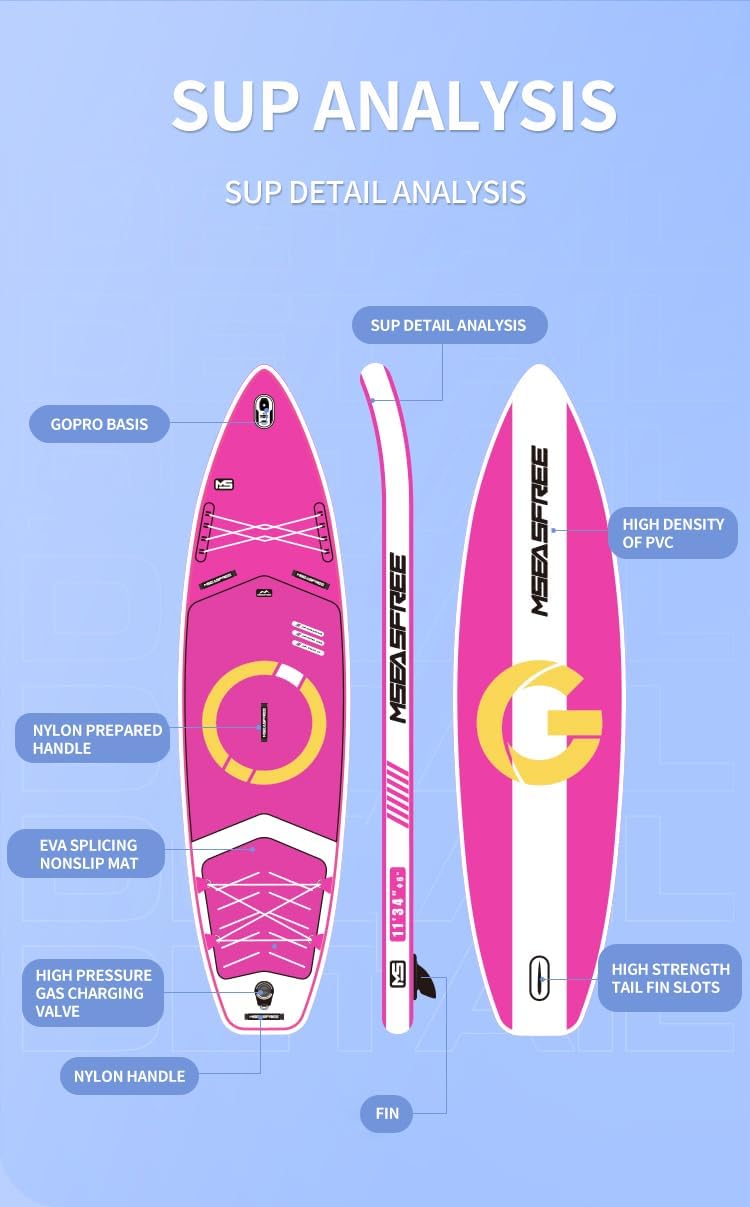 11ft Premium Inflatable Stand Up Paddle Board, red Yoga Board with Durable SUP Accessories&Carry Bag Waterproof Bag, Leash | Wide Stance, Surf Control, Non-Slip Deck, Leash, Paddle and Pump for Youth & Adult (Copy)