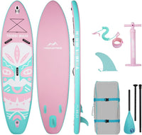 11"×34"×6" Inflatable Stand Up Paddle Board Surfing Standing Paddle Board with SUP Accessories Backpack Removable Fins Leash Paddle Hand Pump for Youth Adult