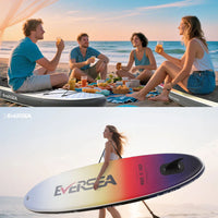 Standing Paddle Board, 10ft Inflatable  SUP Board All-Around Inflatable Paddle Board with SUP Accessories, Non-Slip Comfort EVA Deck, Dual PVC Layer, Color Drifter Stable Wide SUP for Youth & Adults