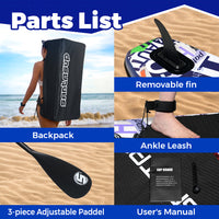 Inflatable Stand Up Paddle Board, Blow Up Paddle Board for Adults, 10ft Wide Stance Board, Sup Board with Sup Accessories, Non-Slip Deck, Adjustable Paddle, Travel Backpack