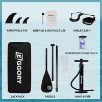 Inflatable Paddle Board,blue Stand Up Paddle Board Set, Extra Wide SUP Board with Removable Fin, Floating Paddle, Hand Pump, Waterproof Phone Pouch,Traveling Board