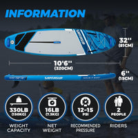 Stand Up Paddle Board Inflatable Paddle Board for Adults, 10ft Yoga Blow Up Paddle Board, Sup Board with Accessories, Non-Slip Deck, Travel Backpack Wide Stance