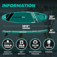 Stand Up Paddle Board Inflatable Paddle Board for Adults, 10ft Yoga Blow Up Paddle Board, Sup Board with Accessories, Non-Slip Deck, Travel Backpack Wide Stance