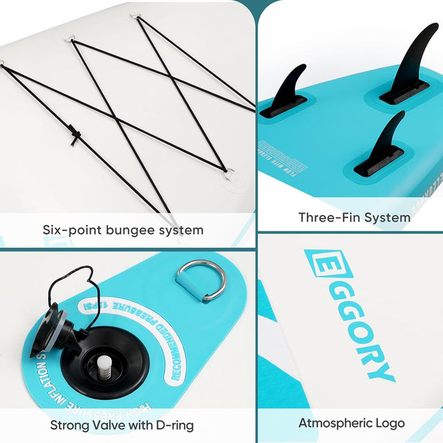 EGGORY SUP Board,Inflatable Paddle Board,Stand Up Paddle Board Set, Extra Wide SUP Board with Removable Fin, Floating Paddle, Hand Pump, Waterproof Phone Pouch,Traveling Board