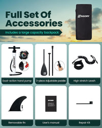 Stand Up Paddle Board Inflatable Paddle Board for Adults, 10ft Yoga Blow Up Paddle Board, Sup Board with Accessories, Non-Slip Deck, Travel Backpack Wide Stance