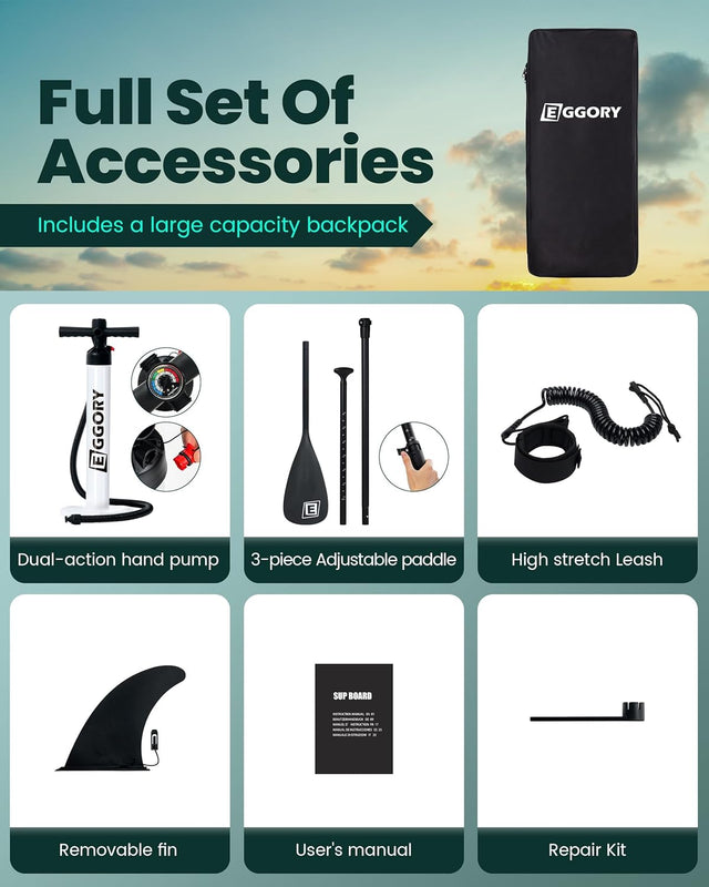 Stand Up Paddle Board Inflatable Paddle Board for Adults, 10ft Yoga Blow Up Paddle Board, Sup Board with Accessories, Non-Slip Deck, Travel Backpack Wide Stance