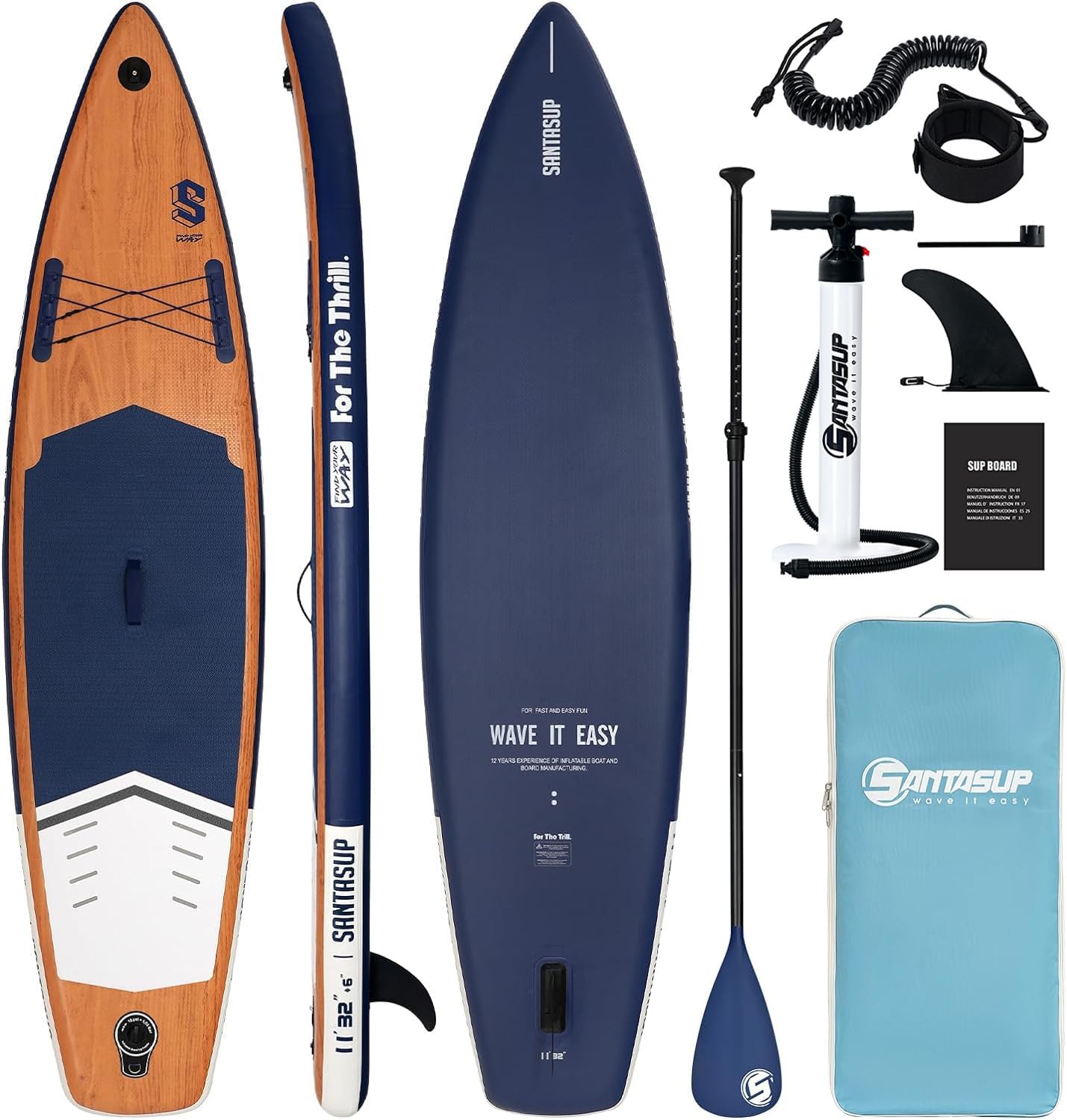 Aufblasbares Stand Up Paddle Board 10 Fuß – Komplett-Set Mit Tasche, Paddel, Pumpe & Zubehör, Rutschfest