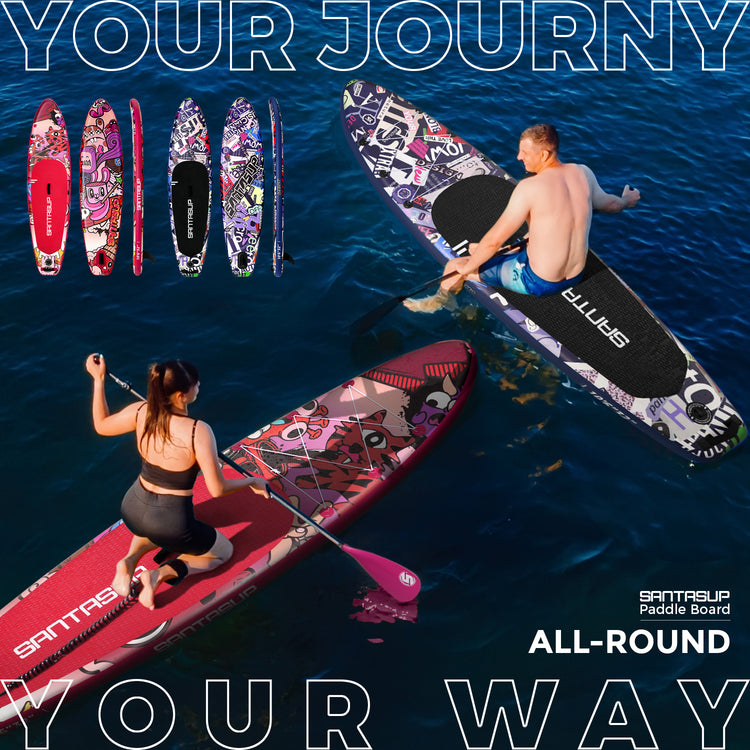 Inflatable Stand Up Paddle Board, Blow Up Paddle Board for Adults, 10ft Wide Stance Board, Sup Board with Sup Accessories, Non-Slip Deck, Adjustable Paddle, Travel Backpack