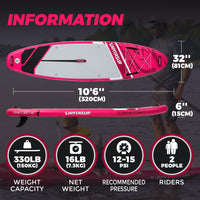 Stand Up Paddle Board Inflatable Paddle Board for Adults, 10ft Yoga Blow Up Paddle Board, Sup Board with Accessories, Non-Slip Deck, Travel Backpack Wide Stance