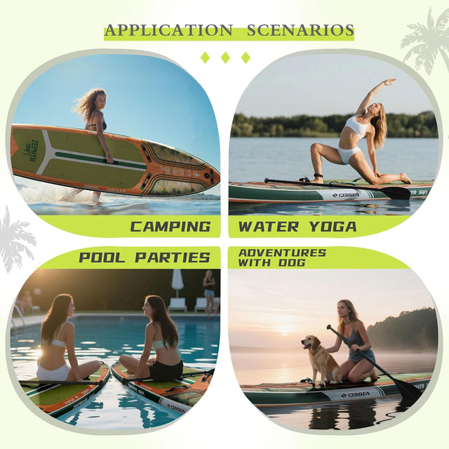 stand up paddle board ,11' Inflatable Paddle Board, Wide Stable SUP with Adj Paddle, Pump, Backpack, Leash, Waterproof Bag – Ideal for Beginners, Yoga, Fishing