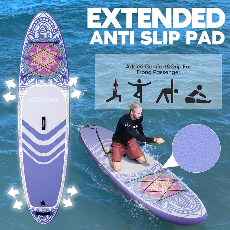 urple Inflatable Paddle Board,Stand Up Paddle Board Set, Extra Wide SUP Board with Removable Fin, Floating Paddle, Hand Pump, Waterproof Phone Pouch,Traveling Board