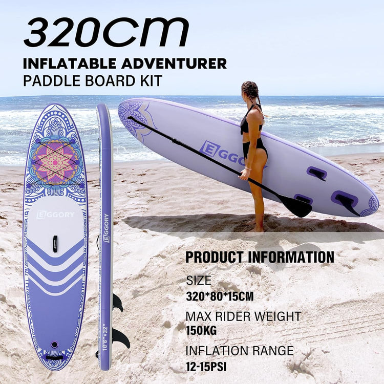 Inflatable SUP,Stand Up Paddle Board Set, Extra Wide SUP Board with Removable Fin, Floating Paddle, Hand Pump, Waterproof Phone Pouch,Traveling Board