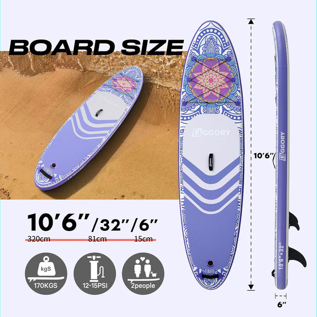 Inflatable SUP,Stand Up Paddle Board Set, Extra Wide SUP Board with Removable Fin, Floating Paddle, Hand Pump, Waterproof Phone Pouch,Traveling Board
