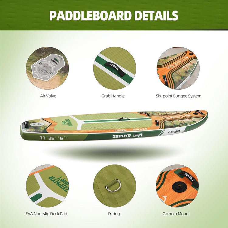 stand up paddle board ,11' Inflatable Paddle Board, Wide Stable SUP with Adj Paddle, Pump, Backpack, Leash, Waterproof Bag – Ideal for Beginners, Yoga, Fishing