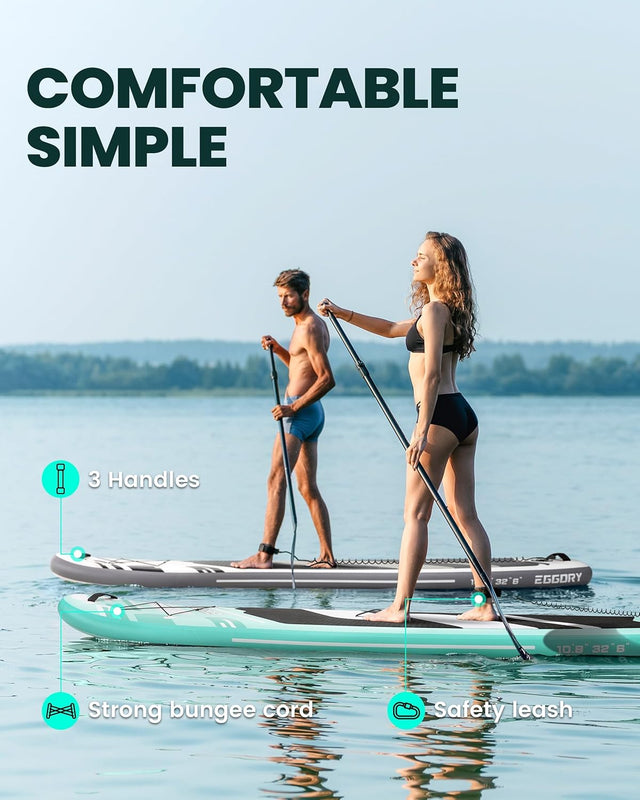 Stand Up Paddle Board Inflatable Paddle Board for Adults, 10ft Yoga Blow Up Paddle Board, Sup Board with Accessories, Non-Slip Deck, Travel Backpack Wide Stance