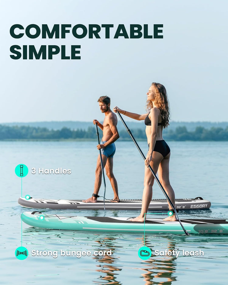 Stand Up Paddle Board Inflatable Paddle Board for Adults, 10ft Yoga Blow Up Paddle Board, Sup Board with Accessories, Non-Slip Deck, Travel Backpack Wide Stance