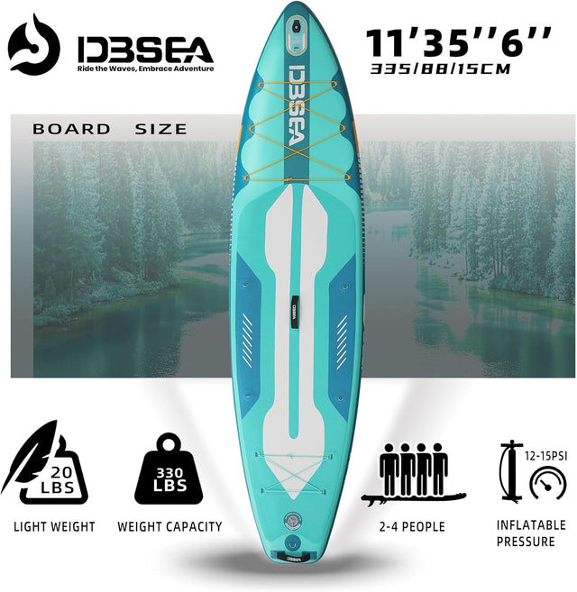 11' Inflatable SUP Paddle Board for All Skill Levels - Ultra-Light, Wide & Stable Non-Slip Deck - Complete SUP Kit with Adj Paddle, Pump, Backpack, Leash & Waterproof Bag