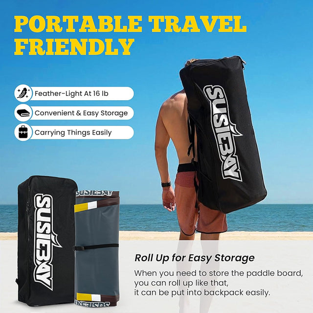 inflatable Stand Up Paddle Board with SUP Accessories,Inflatable Paddle Boards for Adults & Youth, Anti-Slip EVA Deck,Wide Stance,Dual Action Pump,108L Backpack