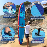 11ft Stand Up Paddleboard, Blow Up Paddle Board Inflatable Paddle Board for Adults, Sup Board with Premium Sup Accessories, Non-Slip Deck, Adjustable Paddle, ISUP Travel Backpack