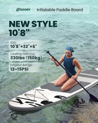Stand Up Paddle Board Inflatable Paddle Board for Adults, 10ft Yoga Blow Up Paddle Board, Sup Board with Accessories, Non-Slip Deck, Travel Backpack Wide Stance
