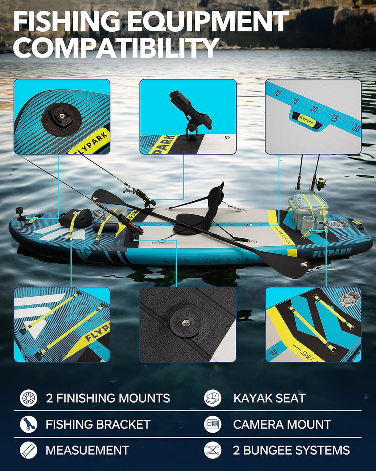 Extra Wide SUP board ,yellow line Inflatable  paddle board