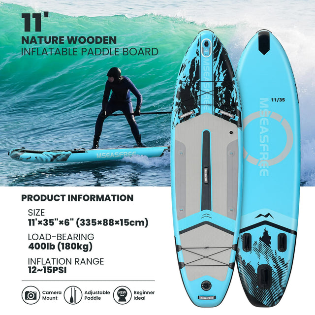 11 ft Inflatable Paddle Board Stand up Paddle Board All-Purpose Fishing Board with Full SUP Accessories