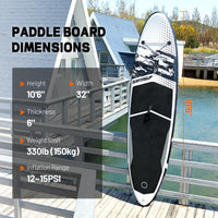 Stand Up Paddle Board Inflatable Paddle Board for Adults, 10ft Yoga Blow Up Paddle Board, Sup Board with Accessories, Non-Slip Deck, Travel Backpack Wide Stance