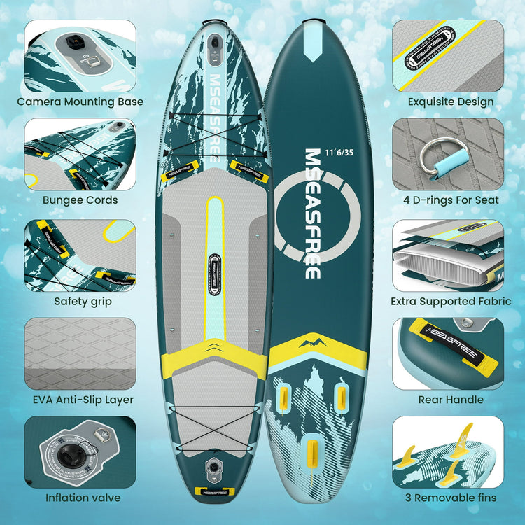 Inflatable Paddle Board All-Purpose Fishing Stand up Paddle Board with Full SUP Accessories