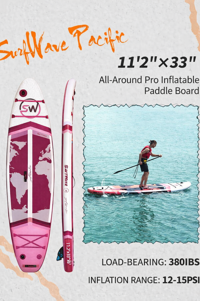 Pro Inflatable SUP Board,stand up paddle board 11ft All-Around inflatable stand up Paddle Board - Military-Grade for Surfing & Expedition, Includes Carbon Paddle & Pro Pump